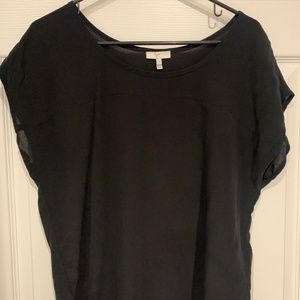 Joie black short sleeve silk blouse